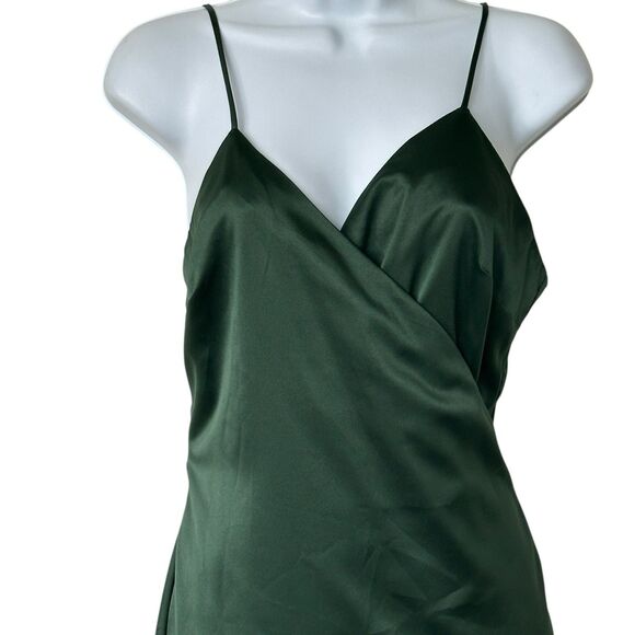 REVOLVE MAJORELLE Green Nina Satin Wrap Mini Spaghetti Strap Dress Women's Large - Picture 5 of 12
